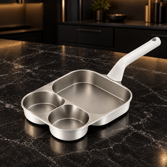 Three-Section Titanium Breakfast Pan — Ashbury Kitchen product view