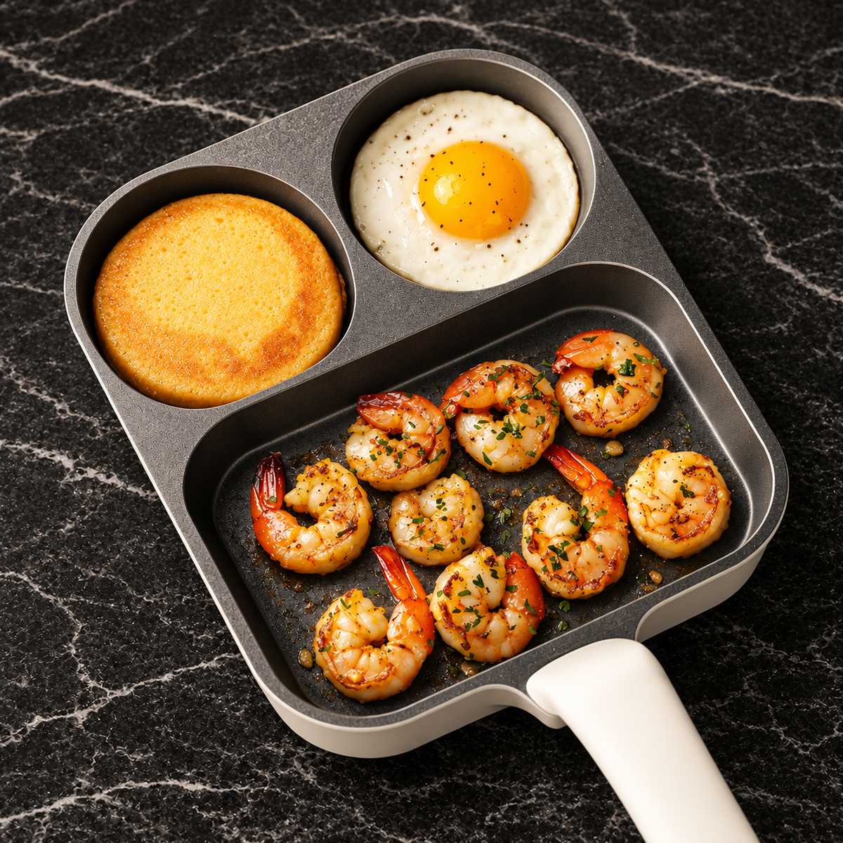 Three-Section Titanium Breakfast Pan — Ashbury Kitchen product detail