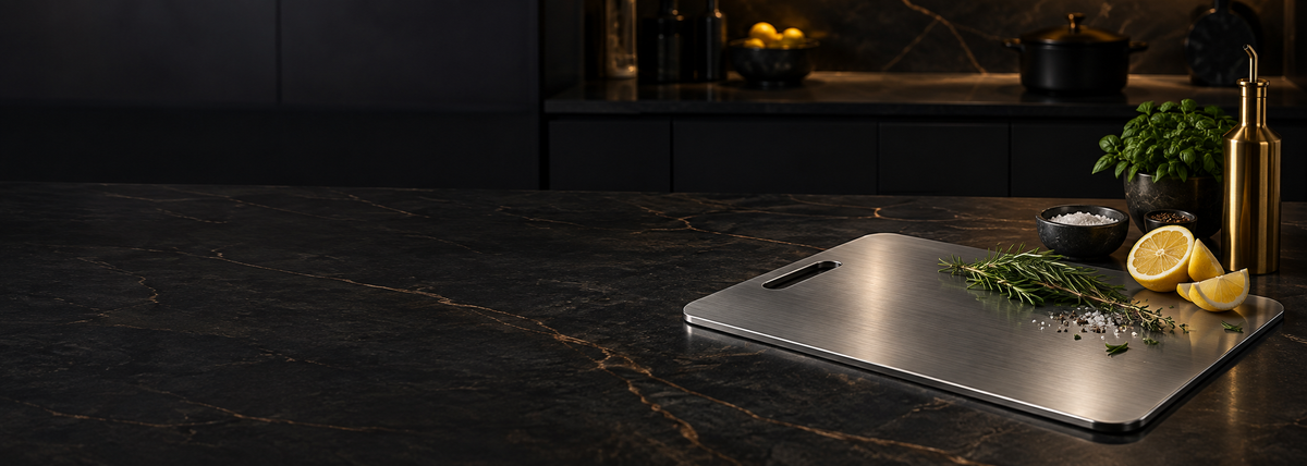 Cinematic Ashbury Kitchen titanium cutting boards collection banner
