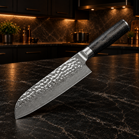 Hammered Santoku Knife – 18 cm — image 1