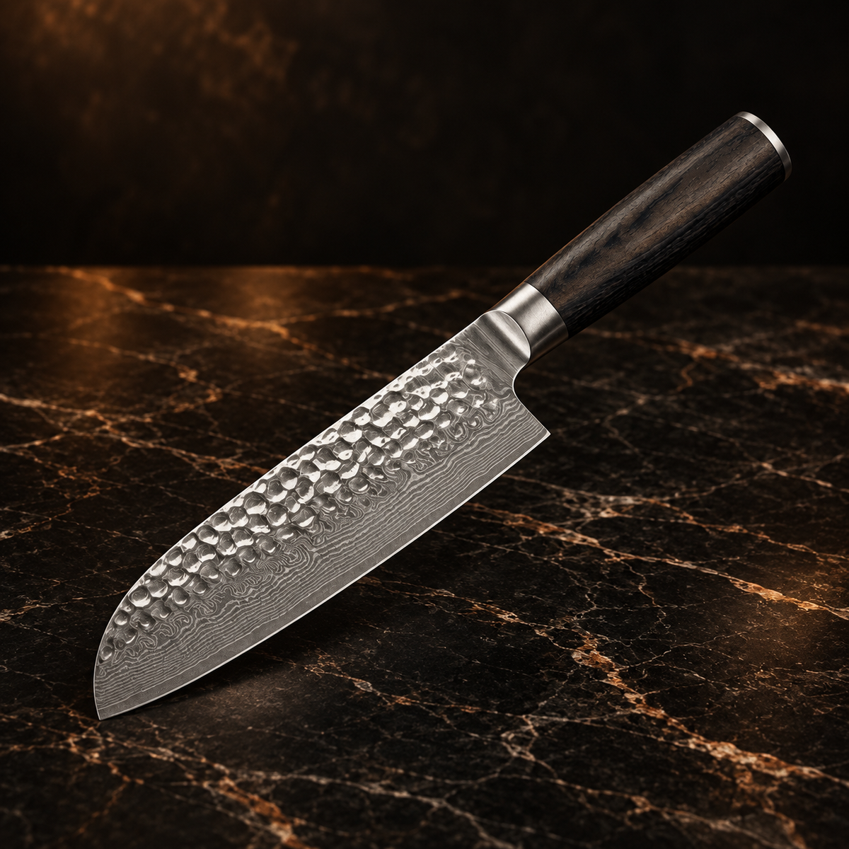 Hammered Santoku Knife – 18 cm — image 2