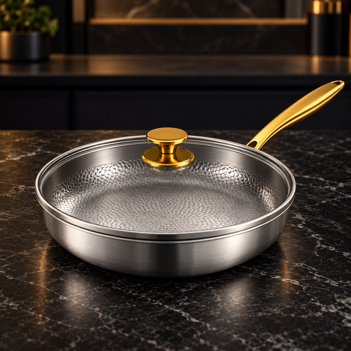 Deep Titanium Pan — Ashbury Kitchen detail view