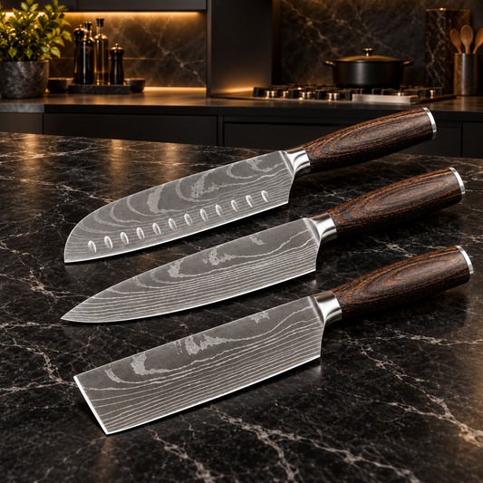 Japanese-Style Three-Knife Set — Ashbury Kitchen product view